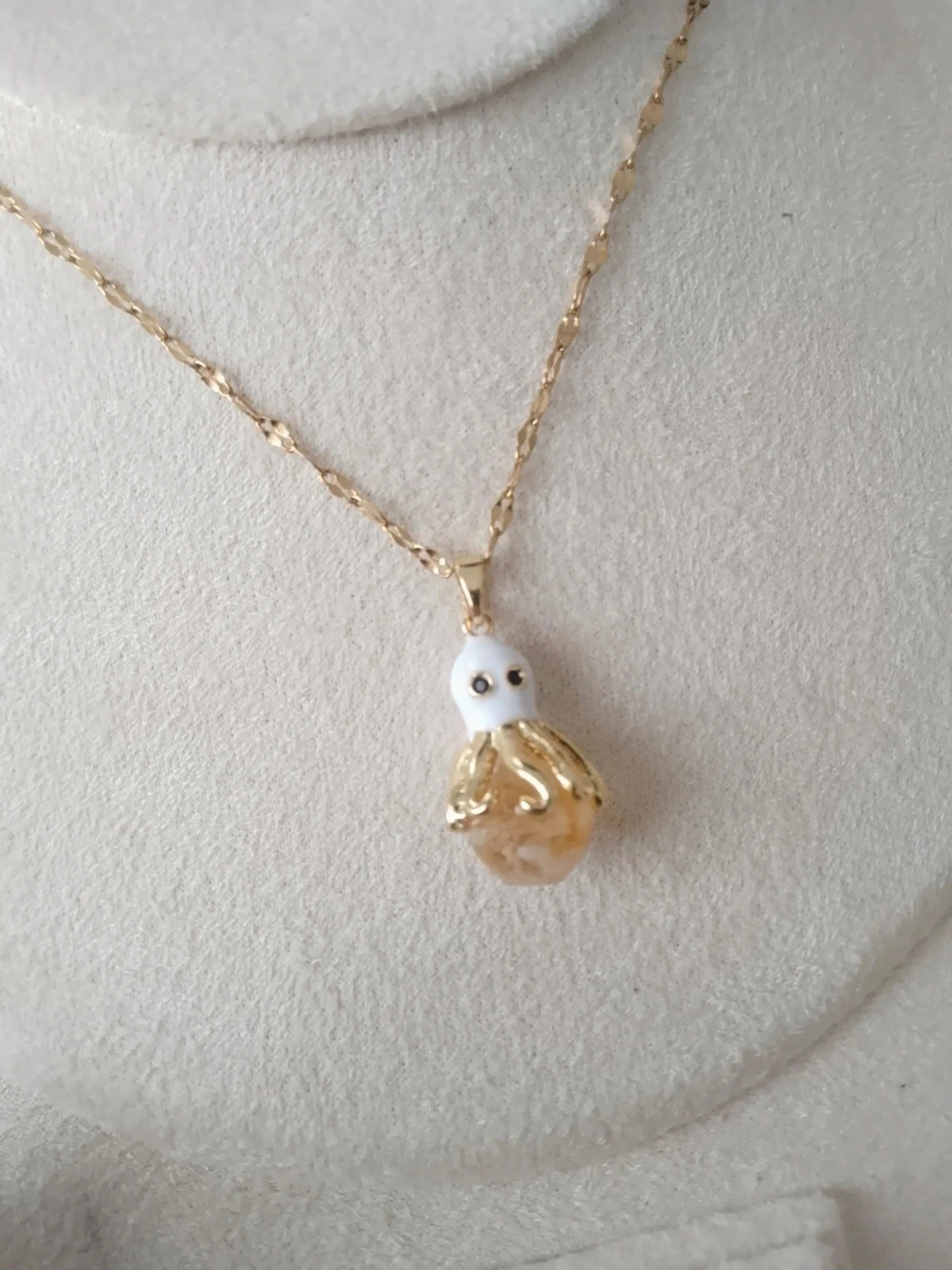 Collier poulpe pieuvre pierre de citrine à facettes
